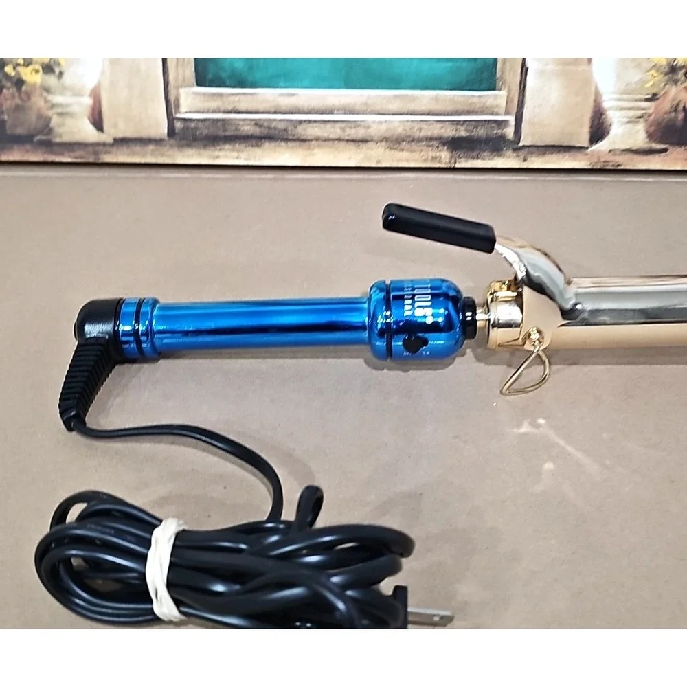 HOT TOOLS PROFESSIONAL 1 INCH FLIPPER LESS CURLING WAND CERAMIC UL38173C4 Blue